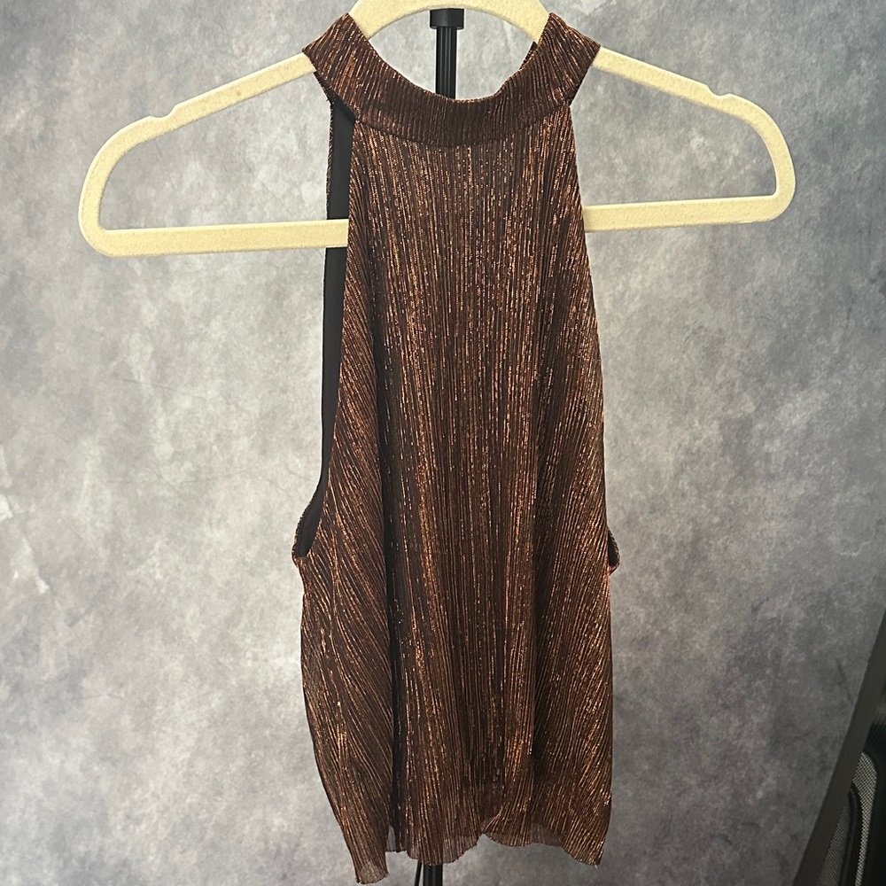 Forever 21 Metallic Brown Top